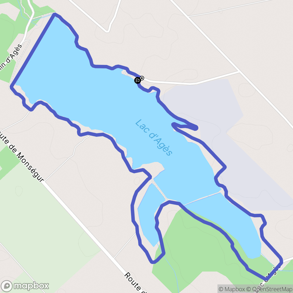 Monségur : carte du parcours de randonnée - France