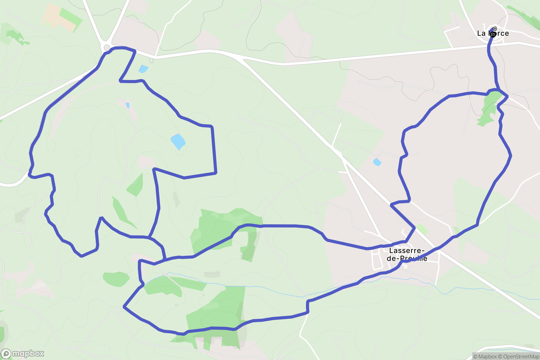 La Force : carte du parcours de randonnée - France