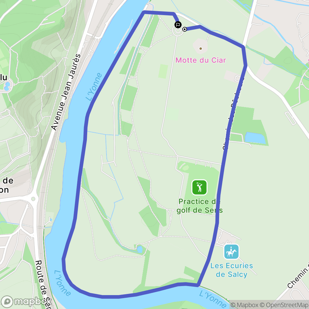 Sens : carte du parcours de randonnée - France