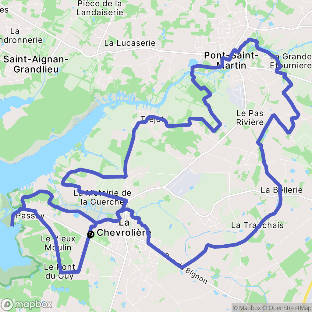 La Chevrolière : carte du parcours de randonnée - France