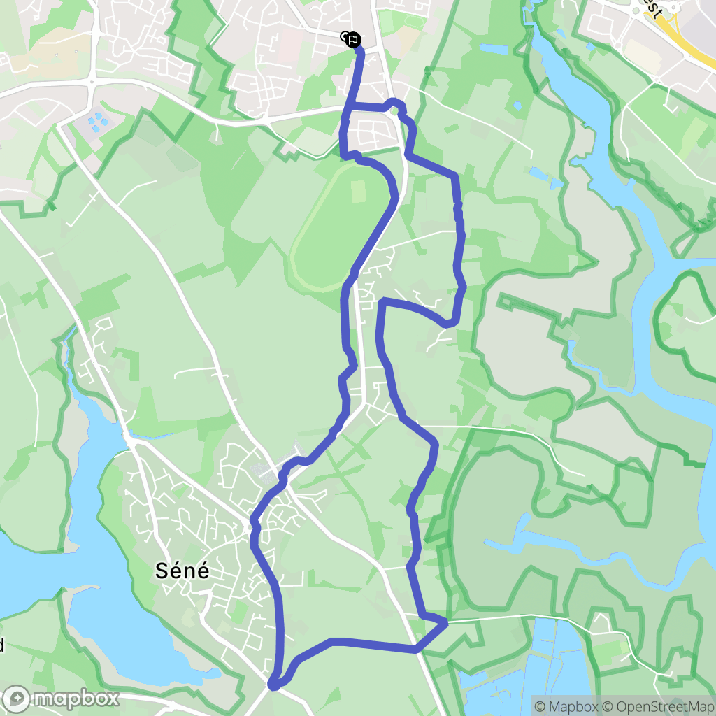 Séné : carte du parcours de randonnée - France