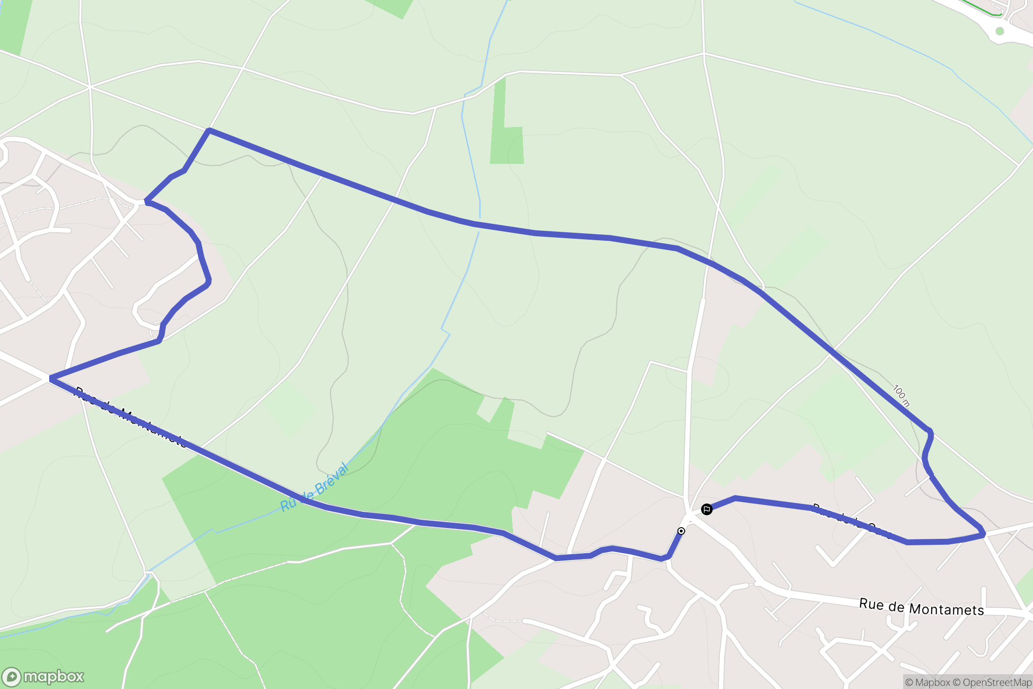 Orgeval : carte du parcours de randonnée - France