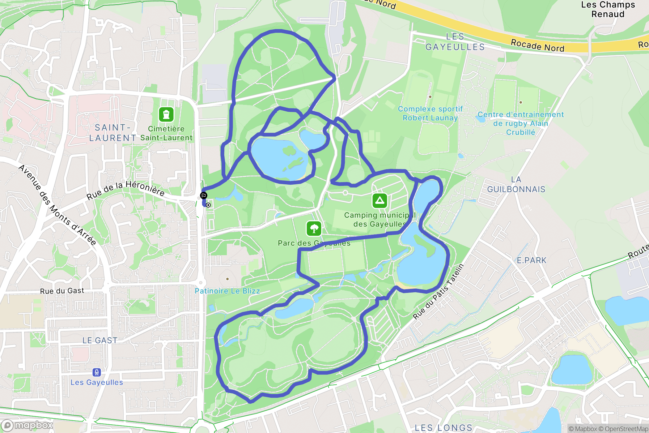 Rennes : carte du parcours de randonnée - France