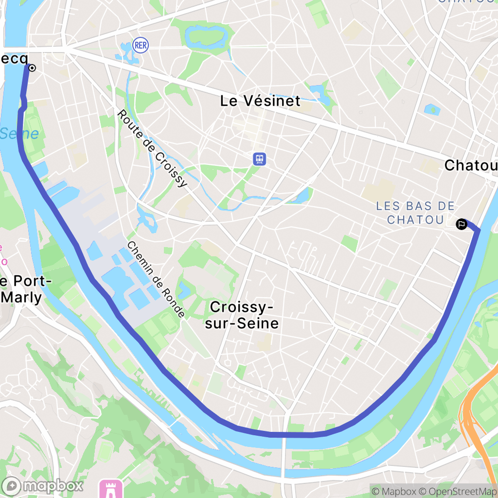 Le Pecq : carte du parcours de randonnée - France