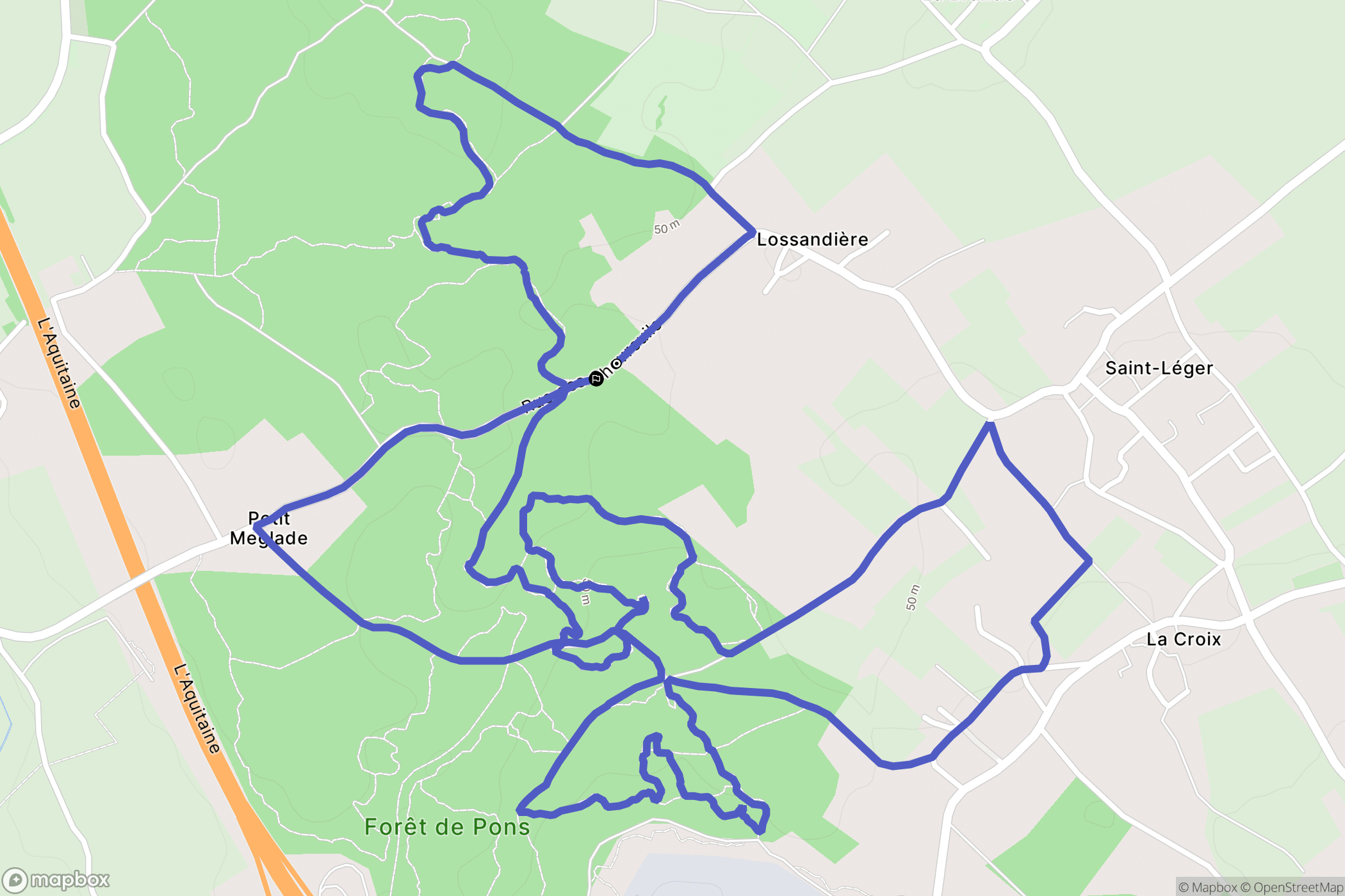 Saint Leger : carte du parcours de randonnée - France