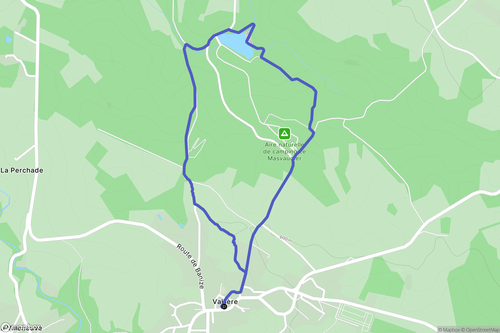 Vallière : carte du parcours de randonnée - France