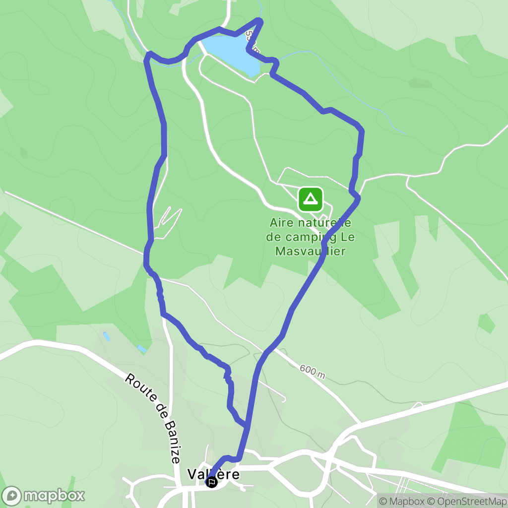 Vallière : carte du parcours de randonnée - France