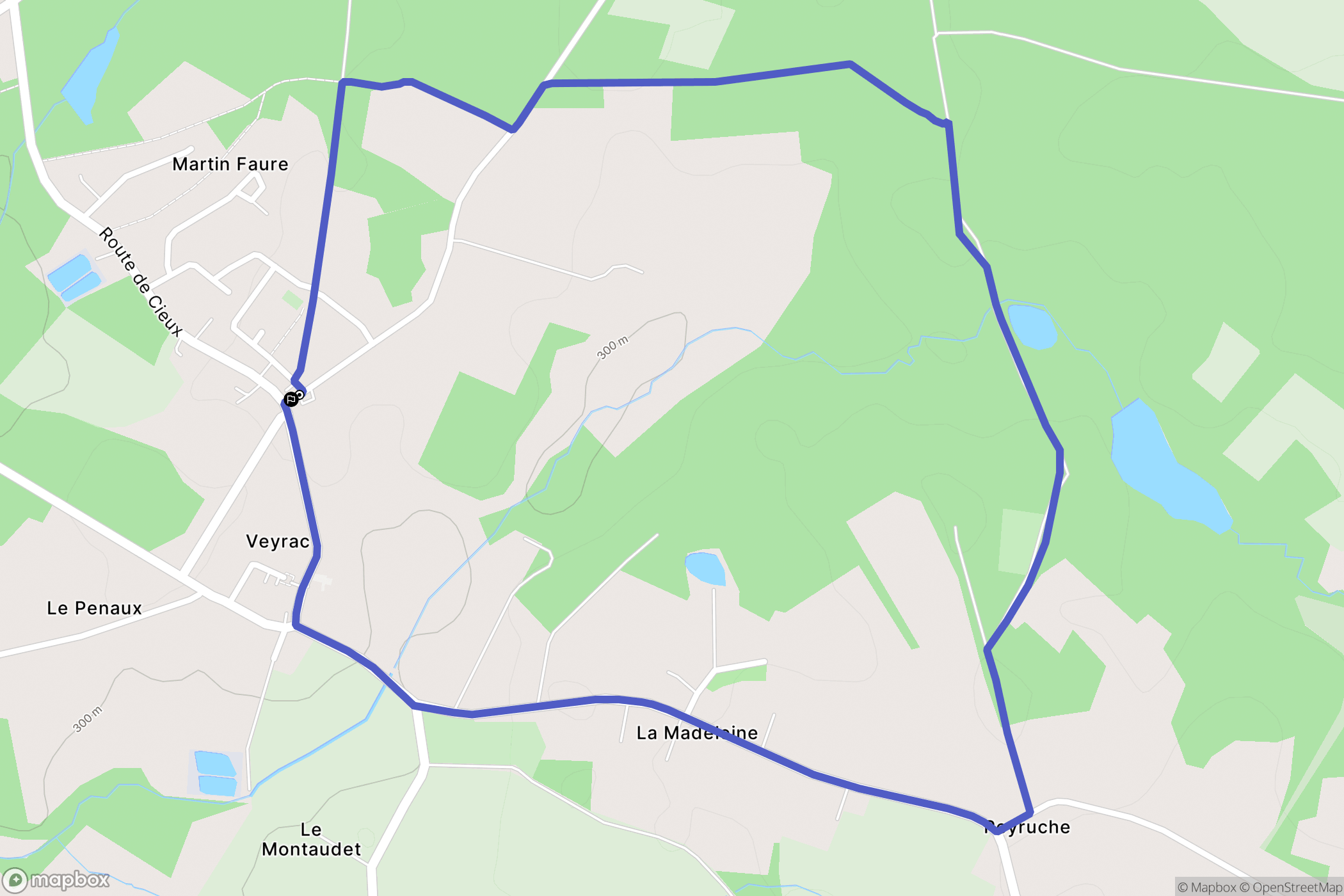 Veyrac : carte du parcours de randonnée - France