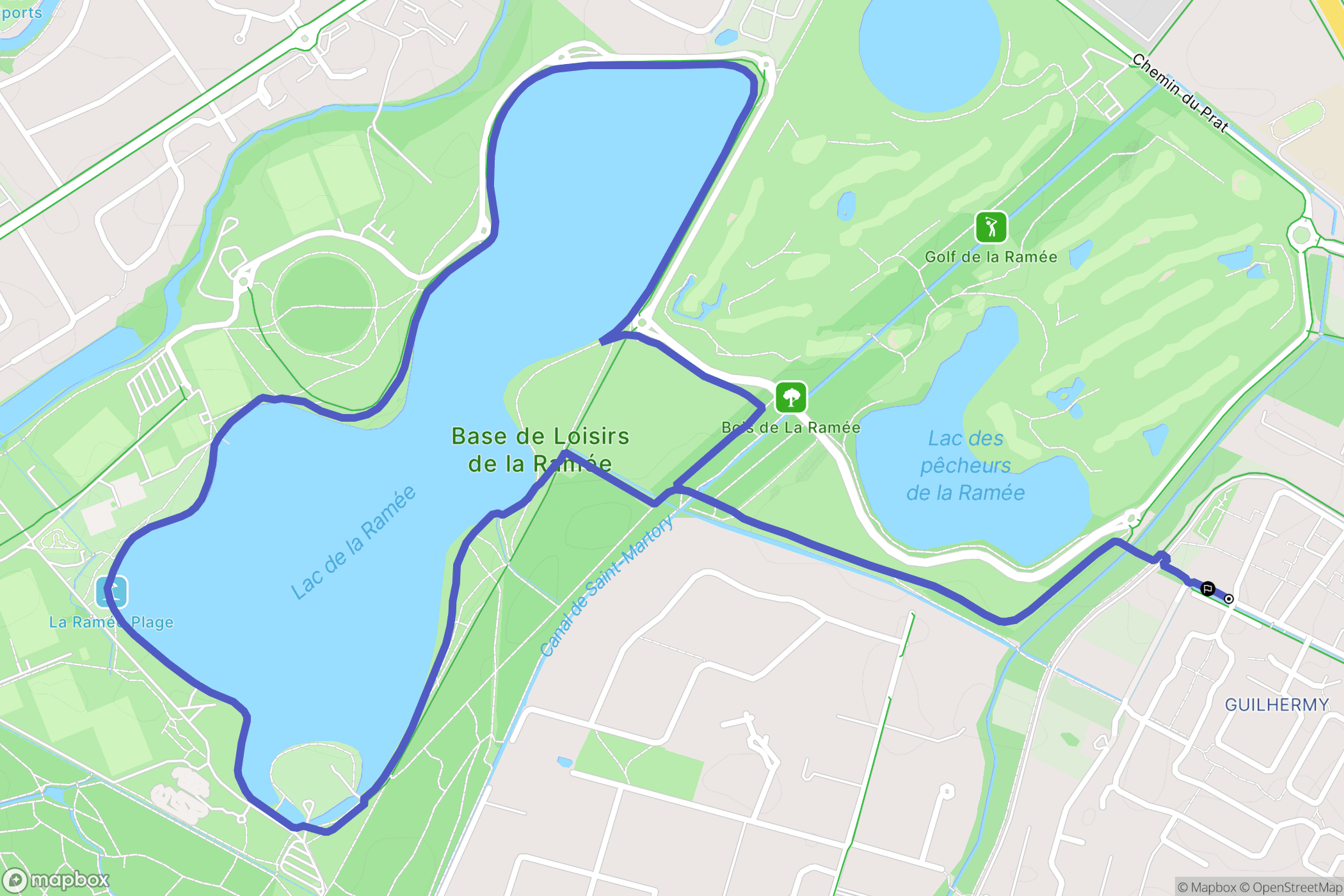 Toulouse : carte du parcours de randonnée - France