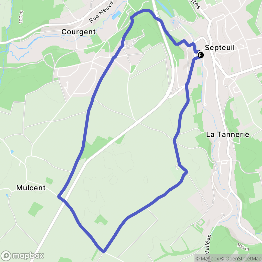 Septeuil : carte du parcours de randonnée - France