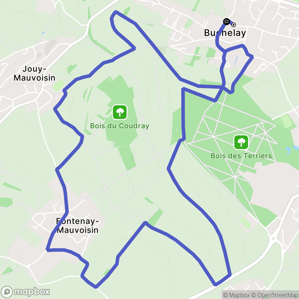Buchelay : carte du parcours de randonnée - France