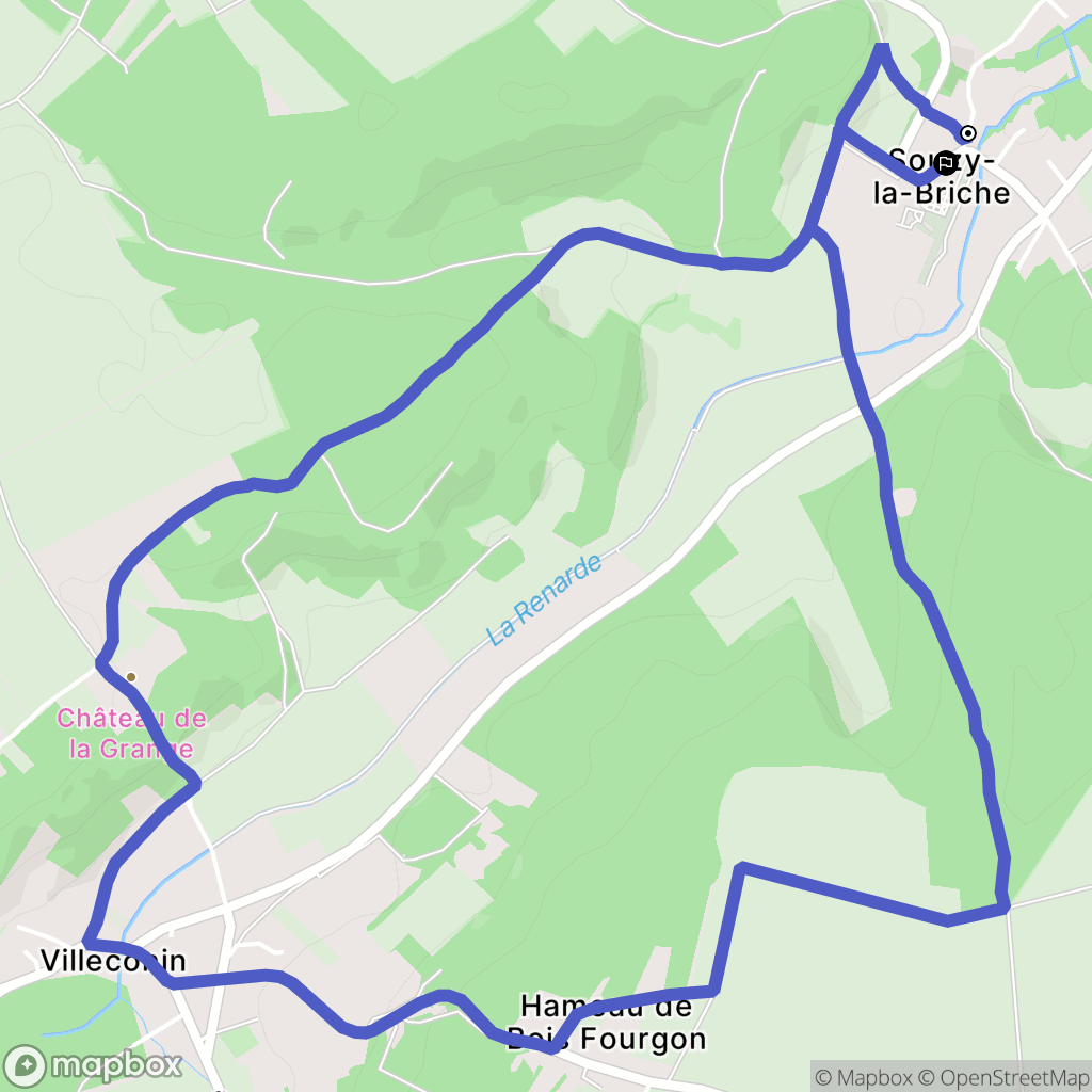 Souzy-la-Briche : carte du parcours de randonnée - France