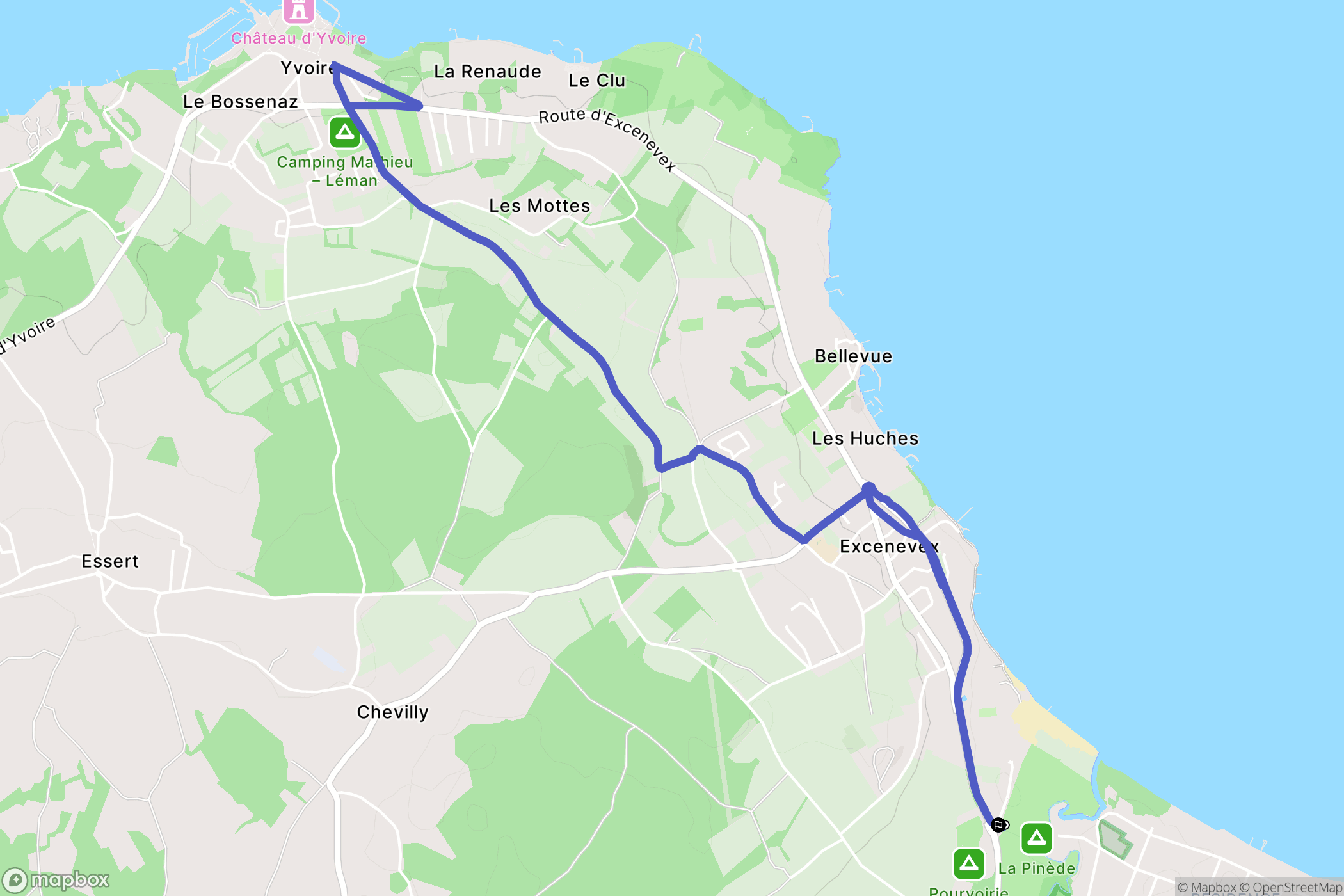 Excenevex : carte du parcours de randonnée - France