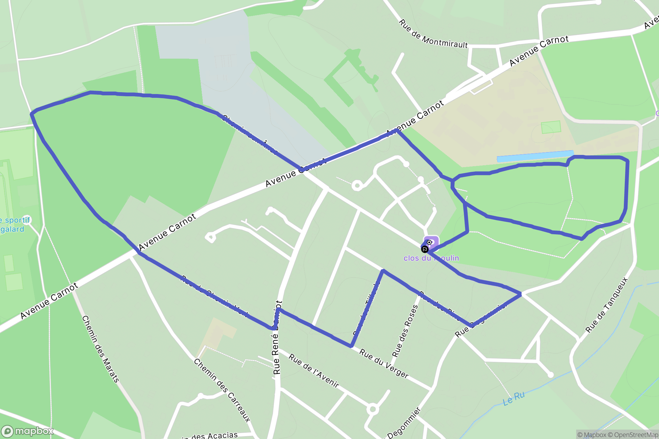 Cerny : carte du parcours de randonnée - France
