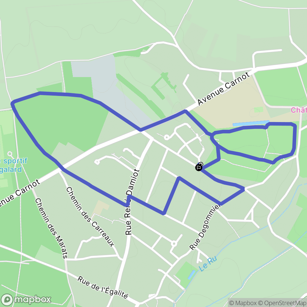 Cerny : carte du parcours de randonnée - France