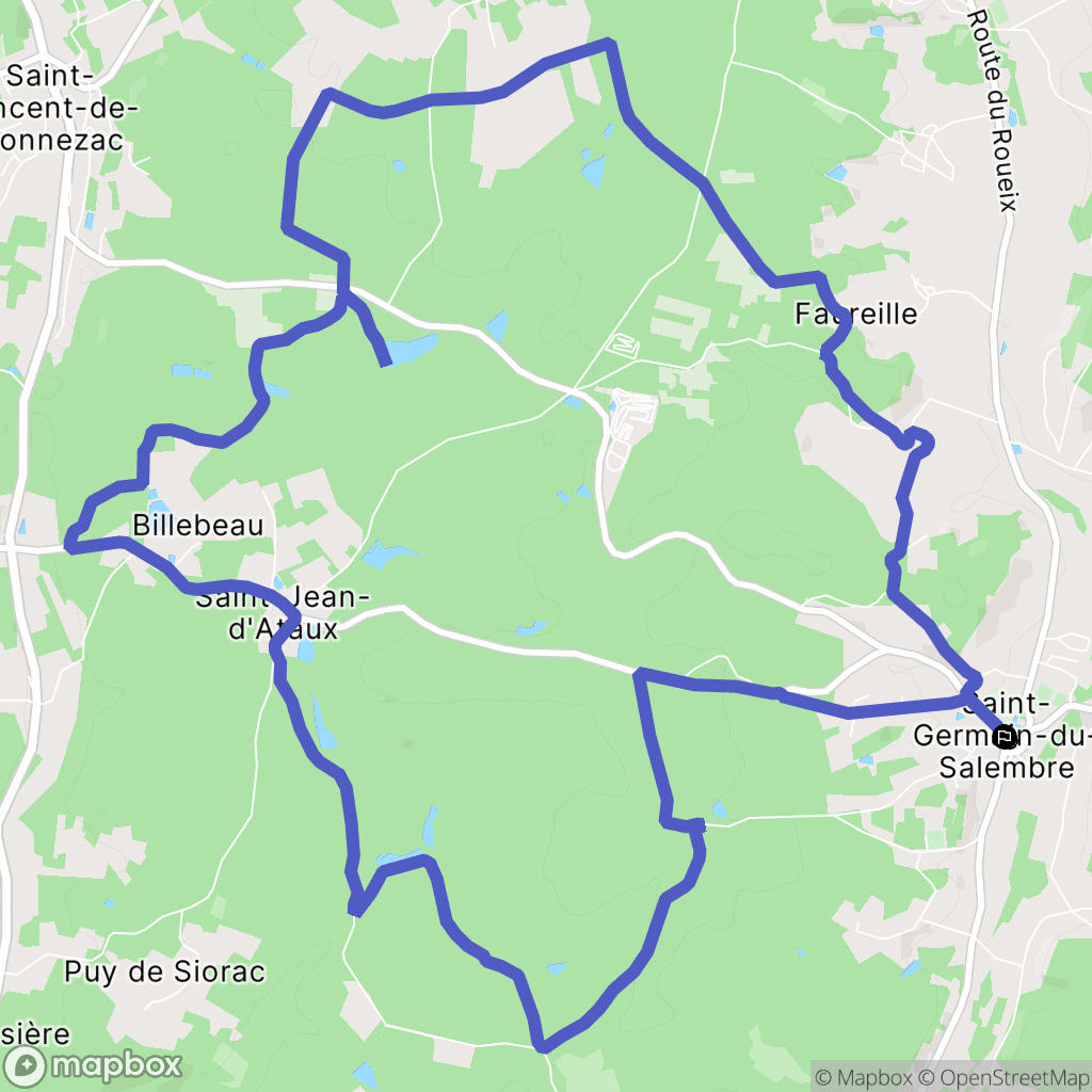 Saint-Germain-du-Salembre : carte du parcours de randonnée - France