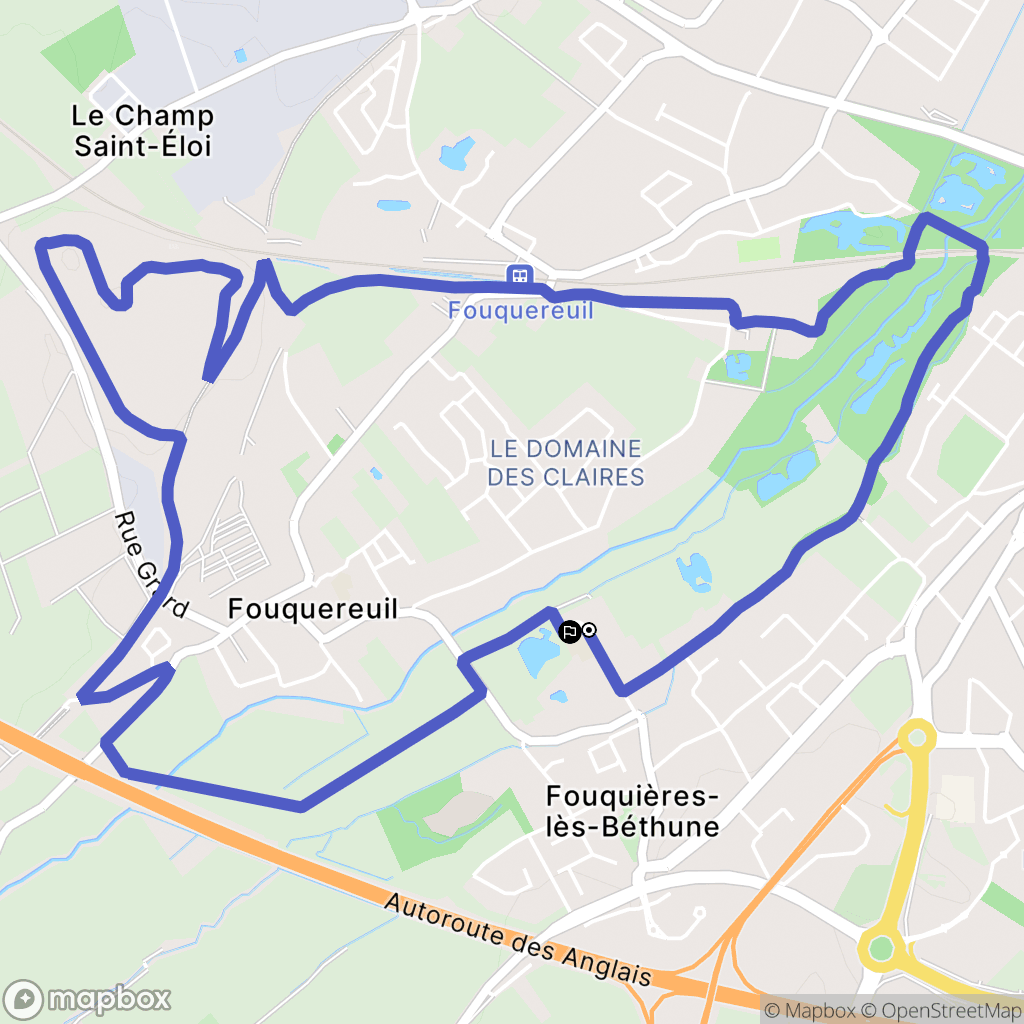 Fouquereuil : carte du parcours de randonnée - France