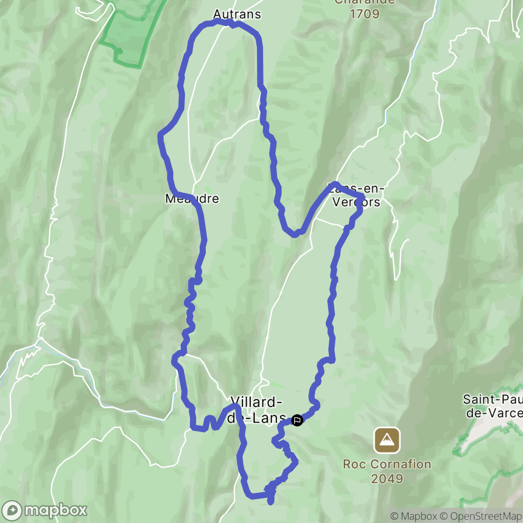 Villard de lans : carte du parcours de randonnée - France