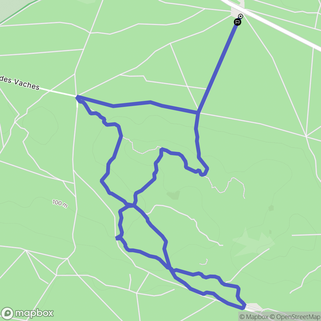 Fontainebleau : carte du parcours de randonnée - France