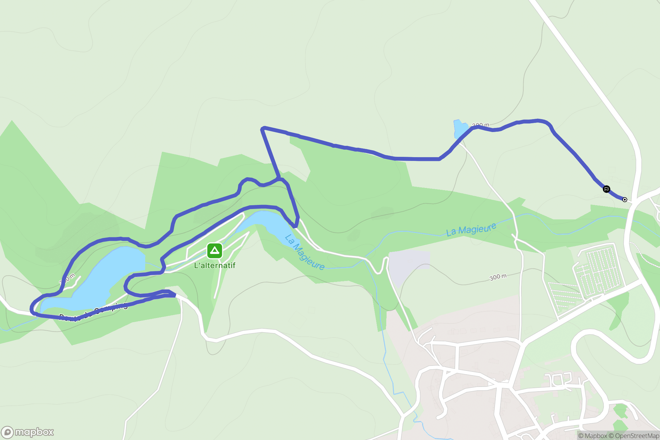 Huriel : carte du parcours de randonnée - France