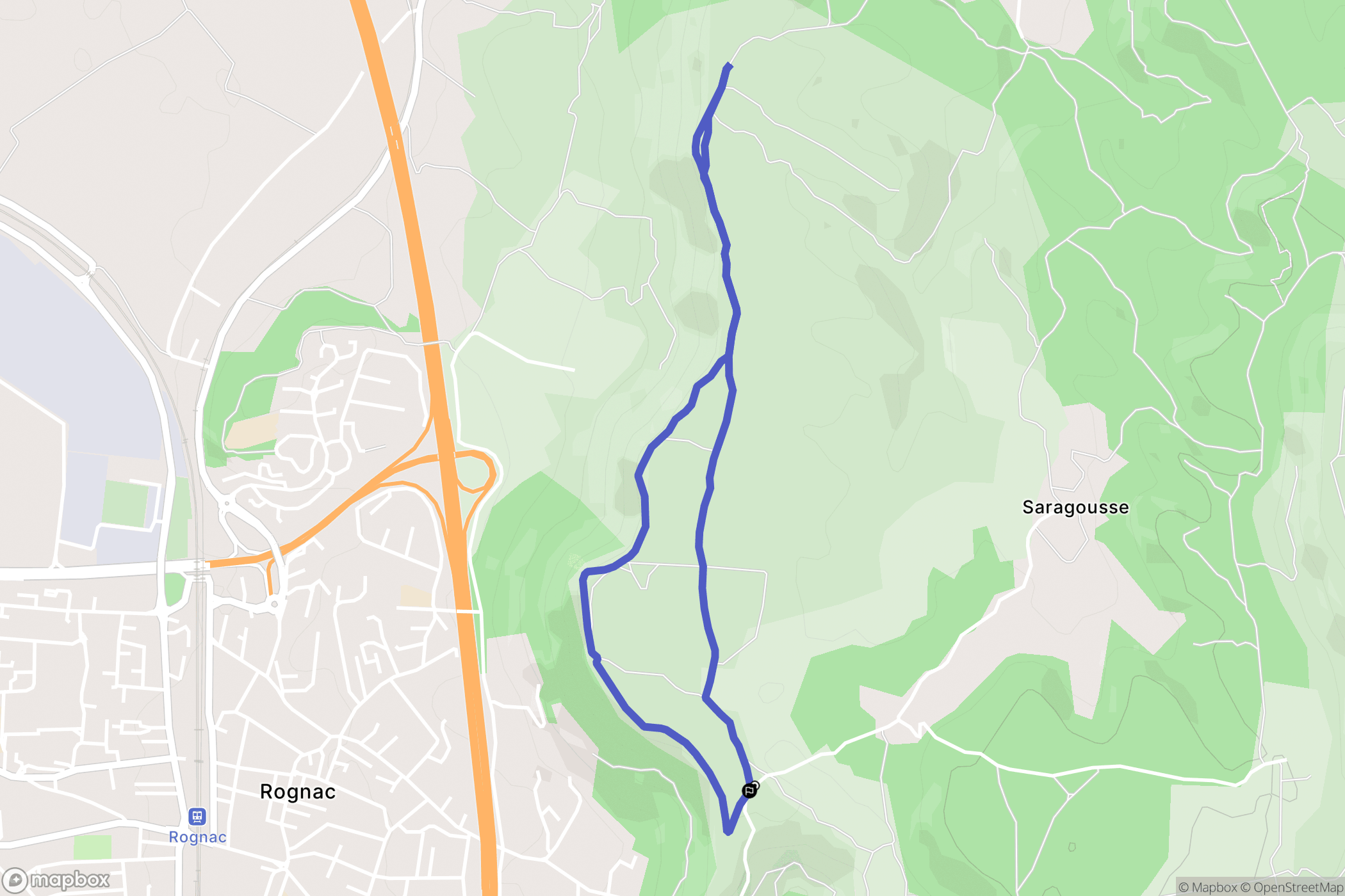 Rognac : carte du parcours de randonnée - France