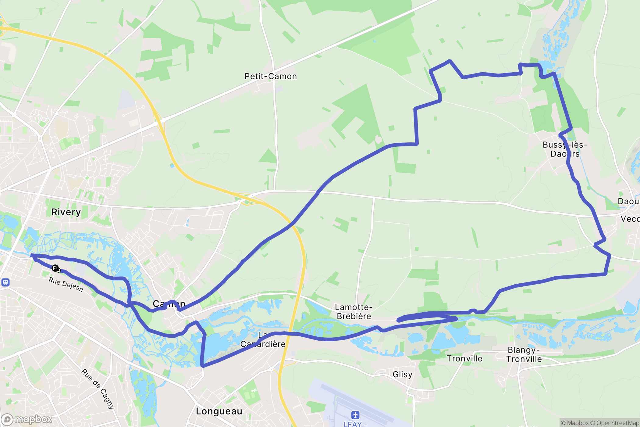 Amiens : carte du parcours de randonnée - France