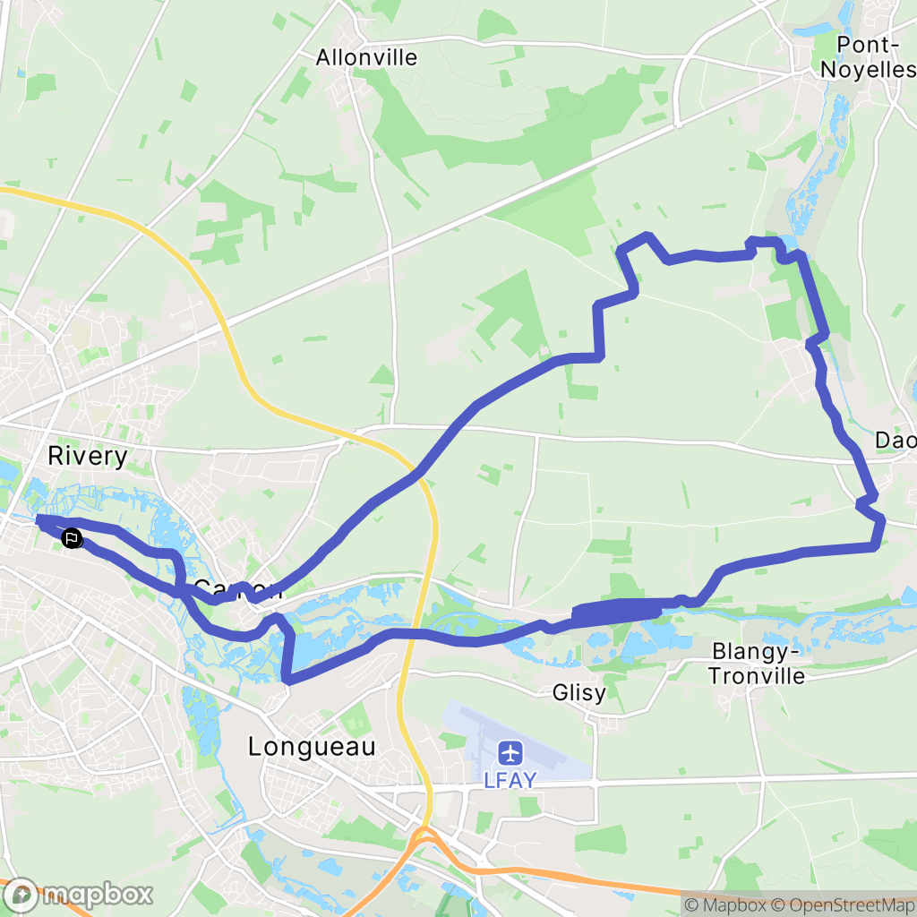 Amiens : carte du parcours de randonnée - France