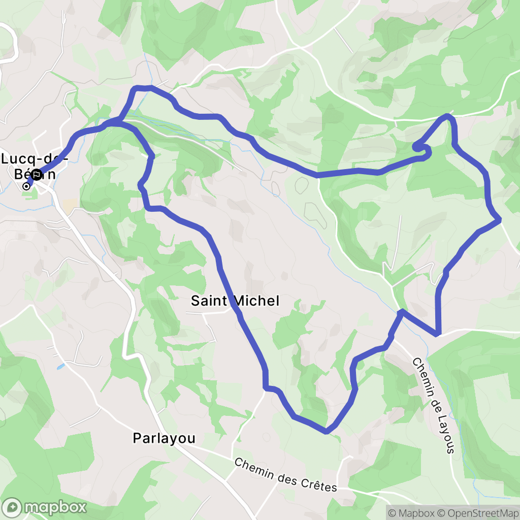 Lucq-de-Béarn : carte du parcours de randonnée - France