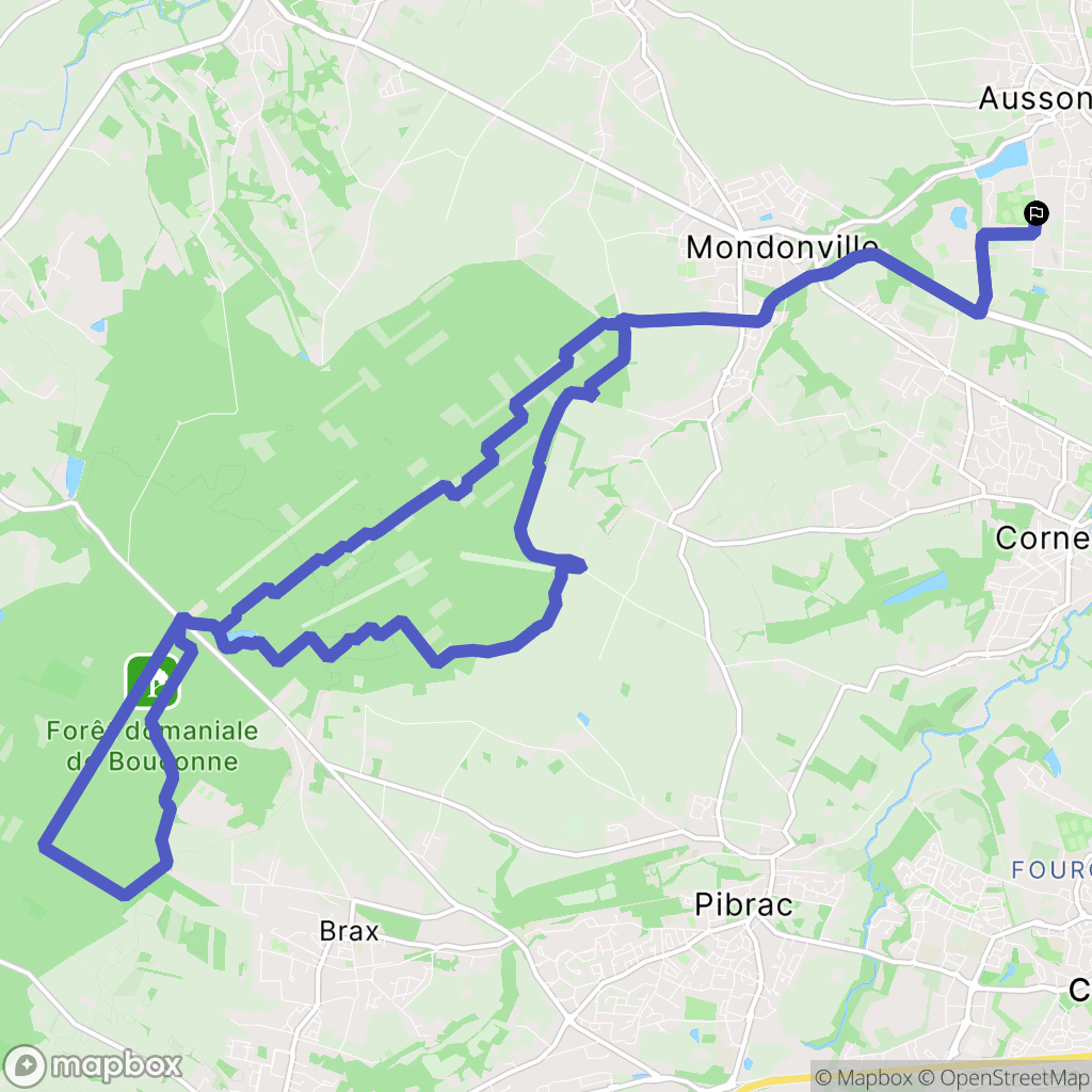 Aussonne : carte du parcours de randonnée - France