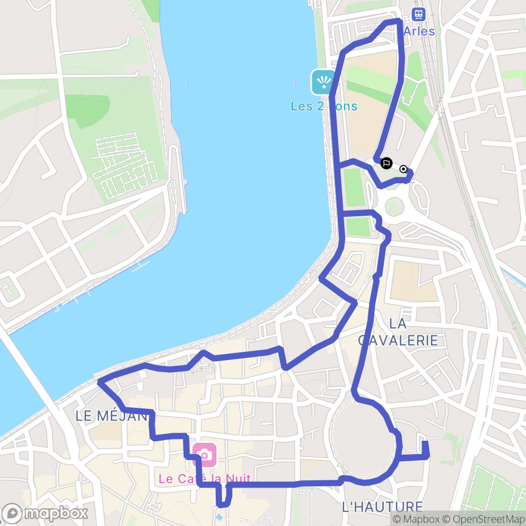 Arles : carte du parcours de randonnée - France
