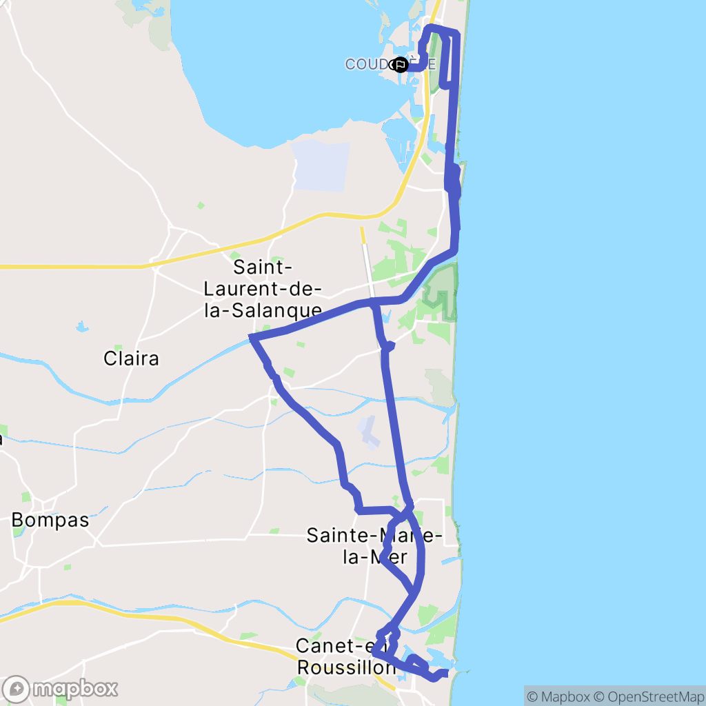 Le Barcarès : carte du parcours de randonnée - France