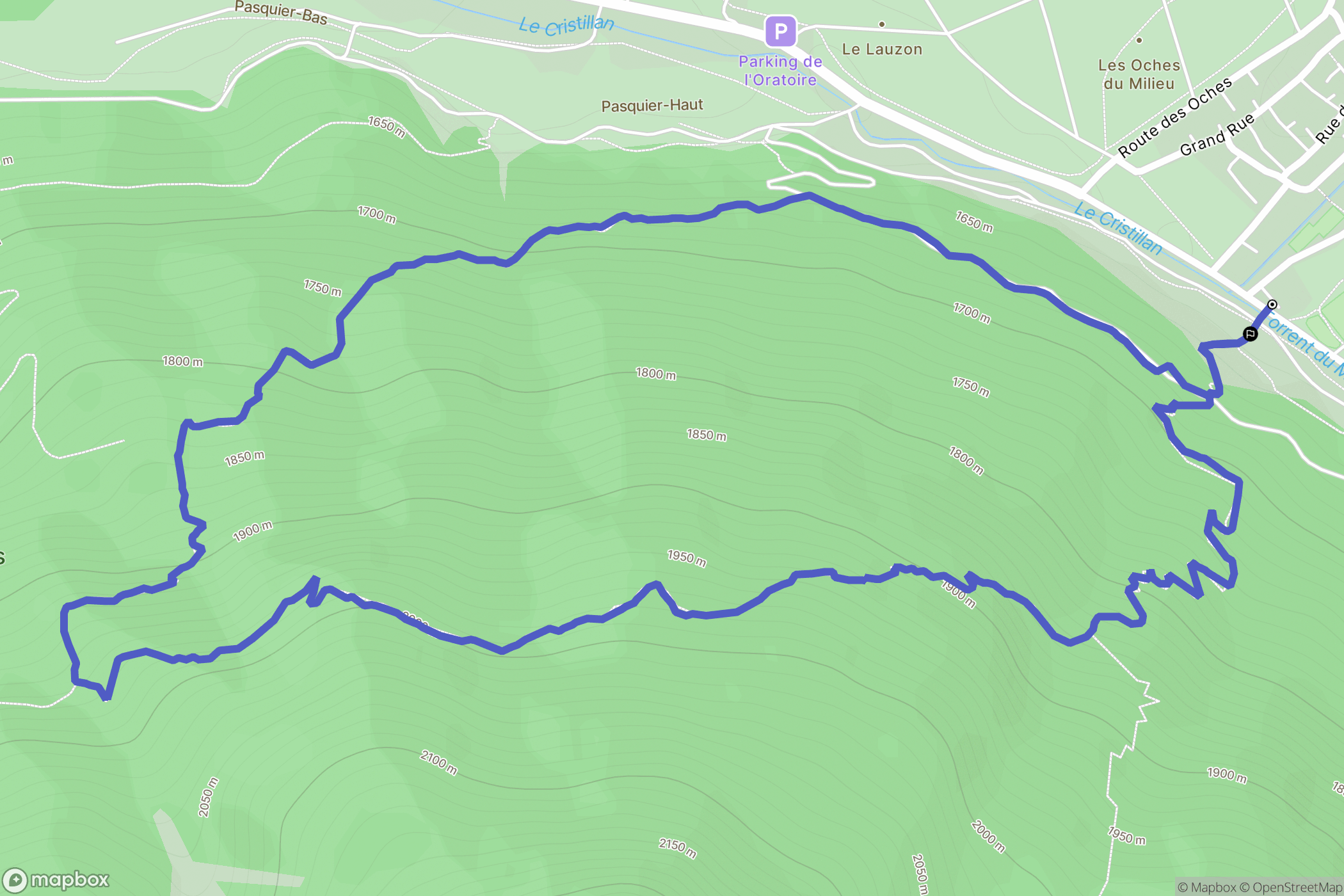Ceillac : carte du parcours de randonnée - France