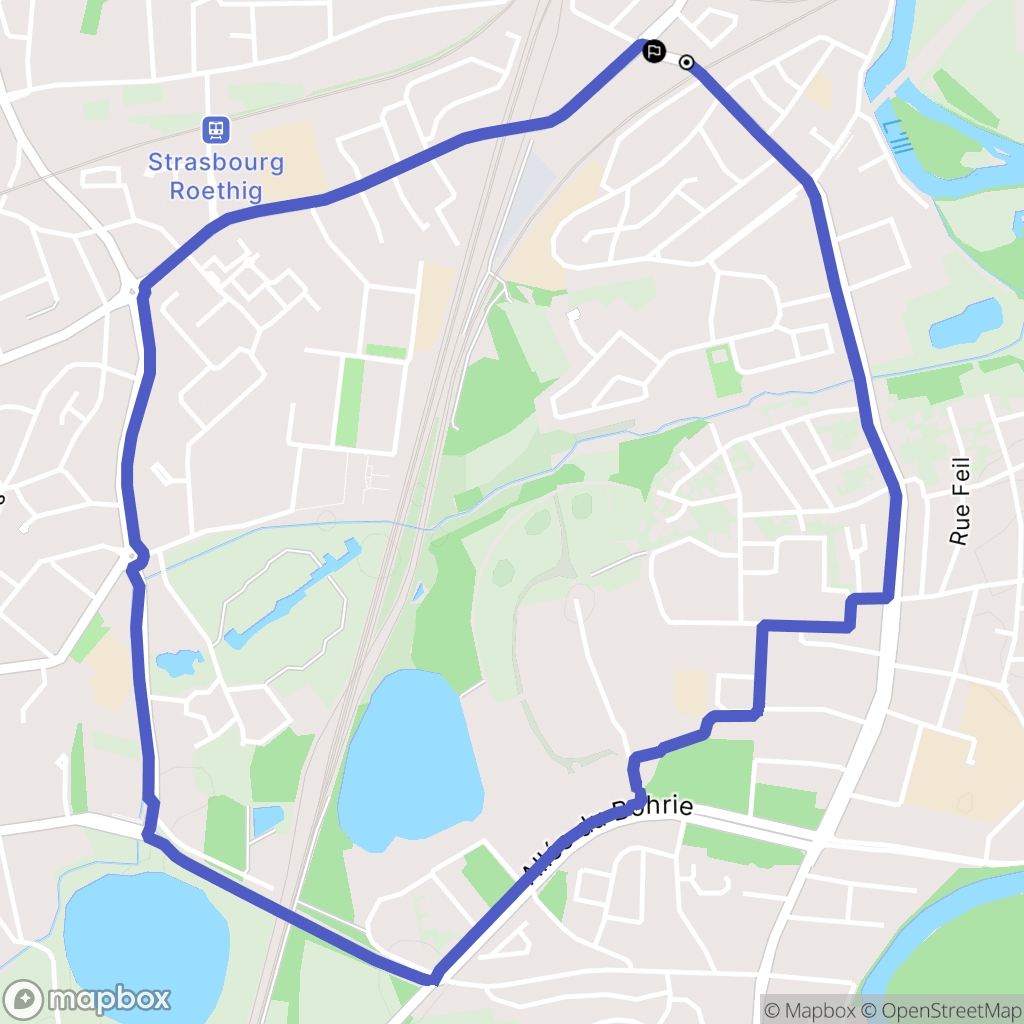 Strasbourg : carte du parcours de randonnée - France