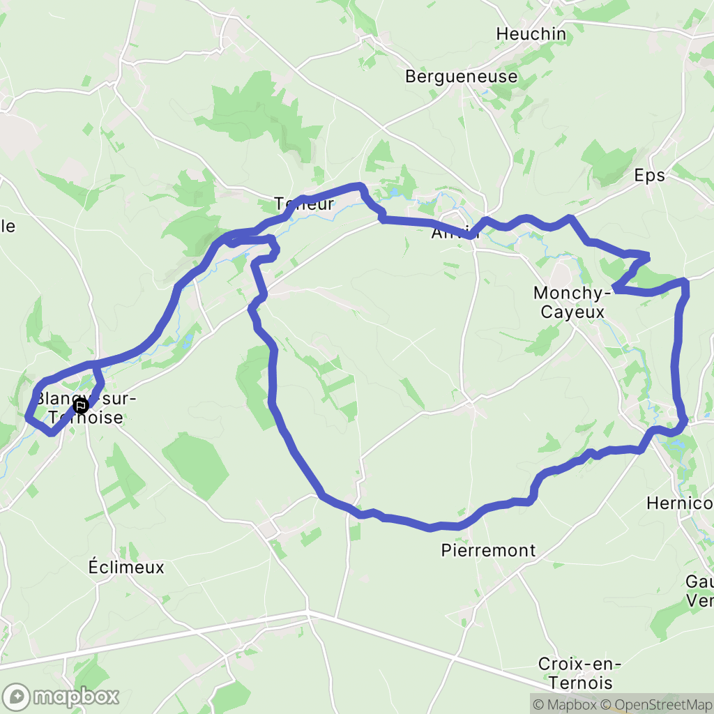 Blangy-sur-Ternoise : carte du parcours de randonnée - France