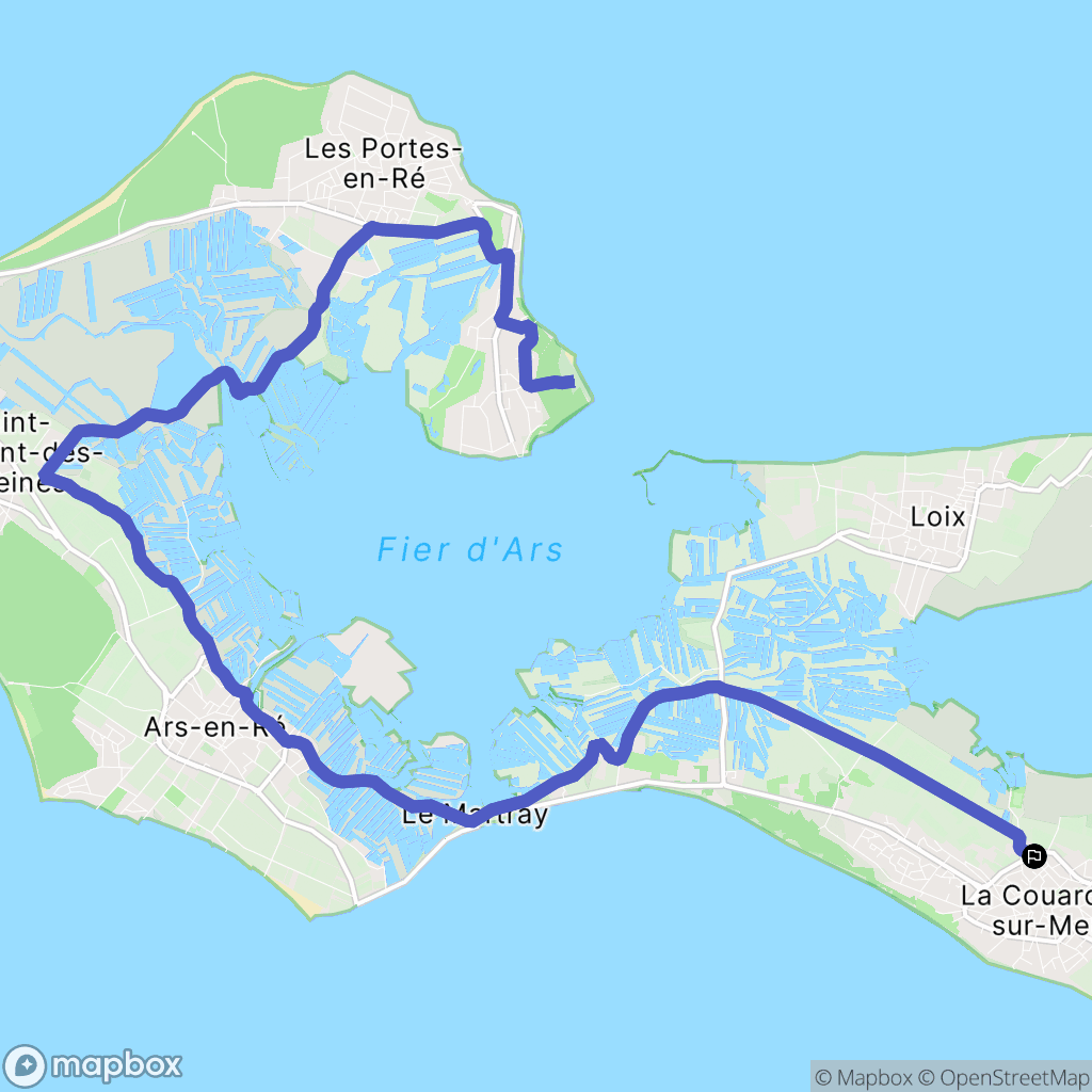 La Couarde-sur-Mer : carte du parcours de randonnée - France