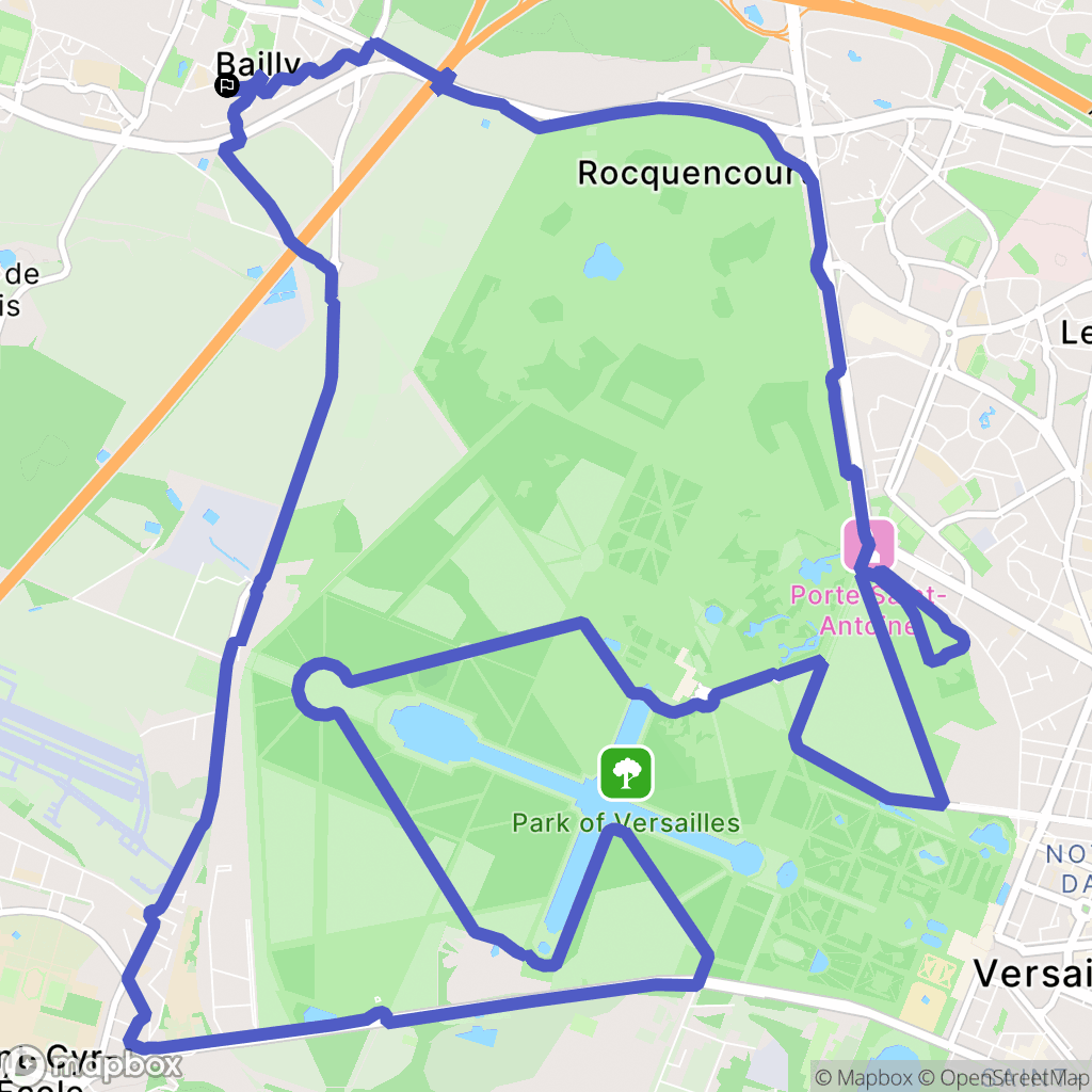 Noisy le Roi : carte du parcours de randonnée - France