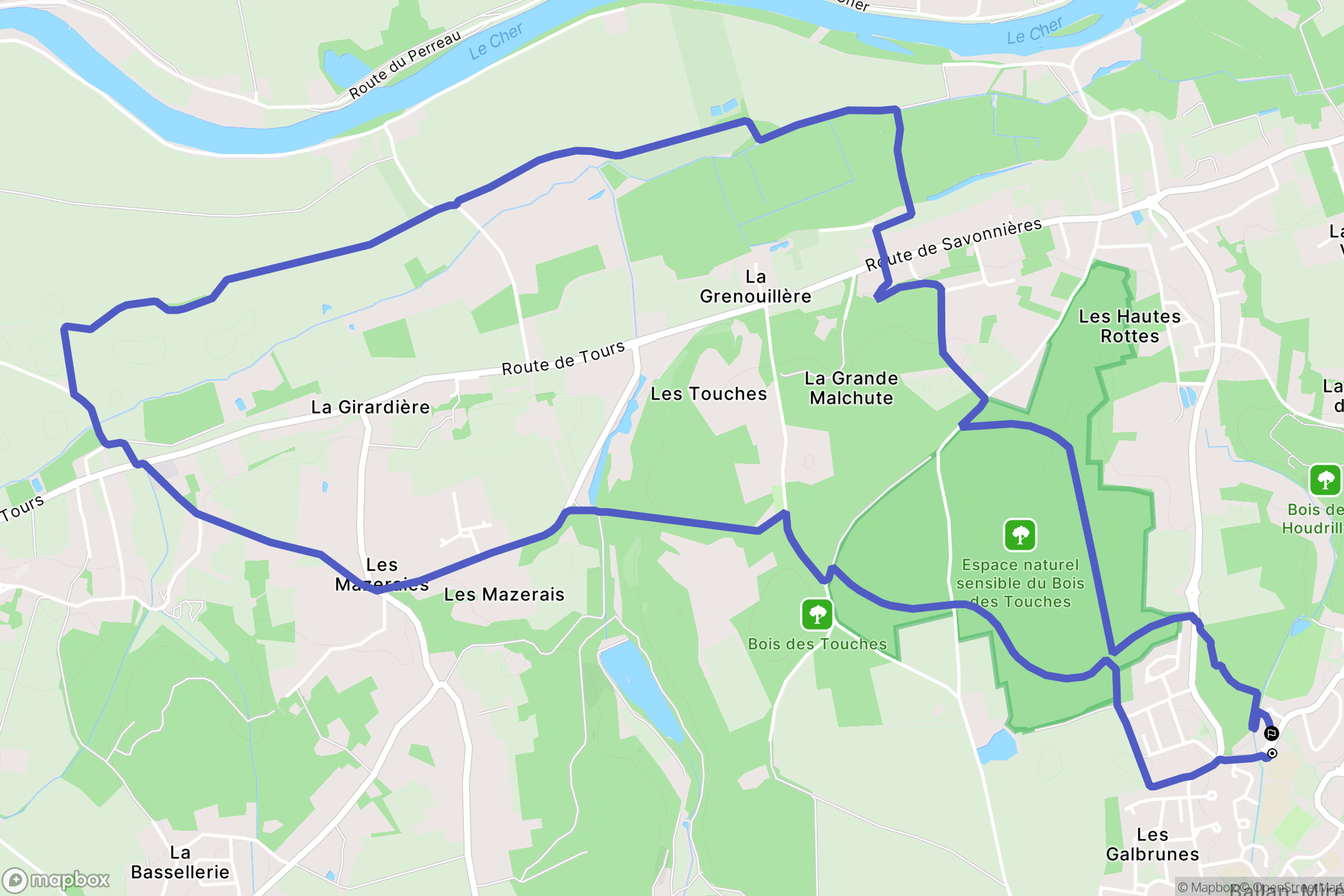 Ballan-Miré : carte du parcours de randonnée - France