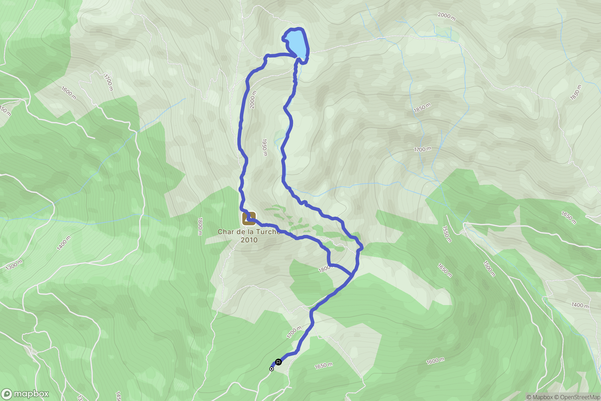 Montsapey : carte du parcours de randonnée - France
