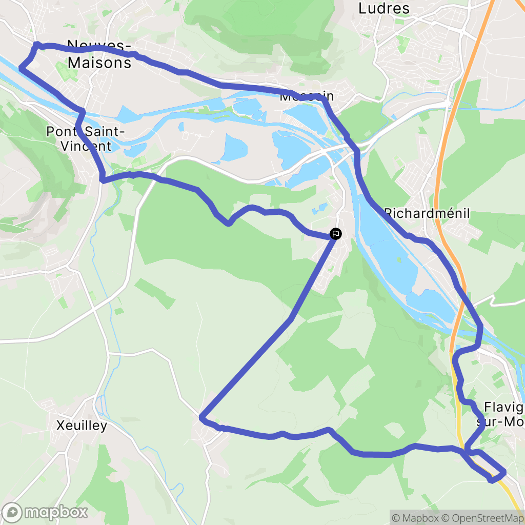 Méréville : carte du parcours de randonnée - France