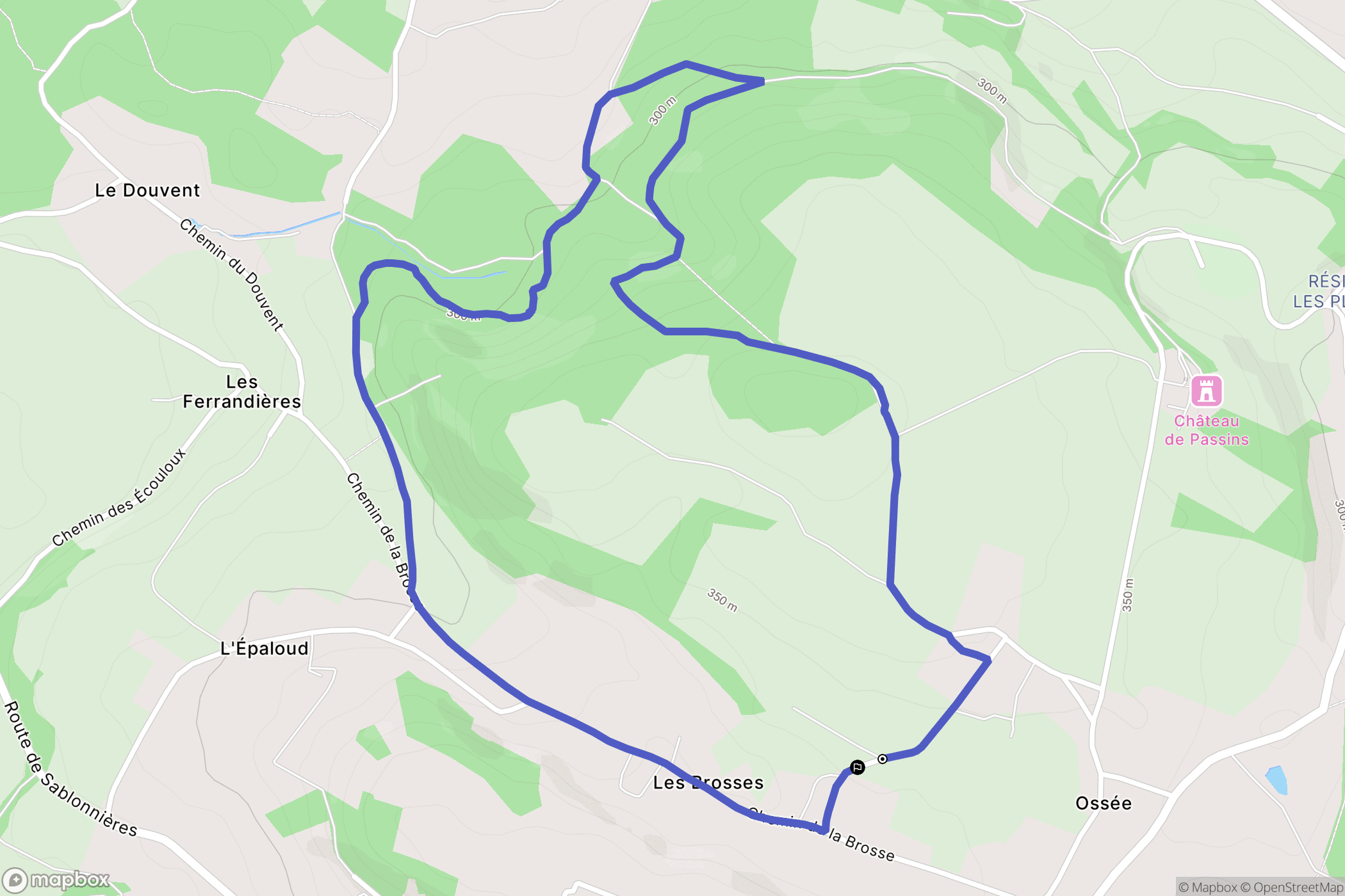 Sermérieu : carte du parcours de randonnée - France