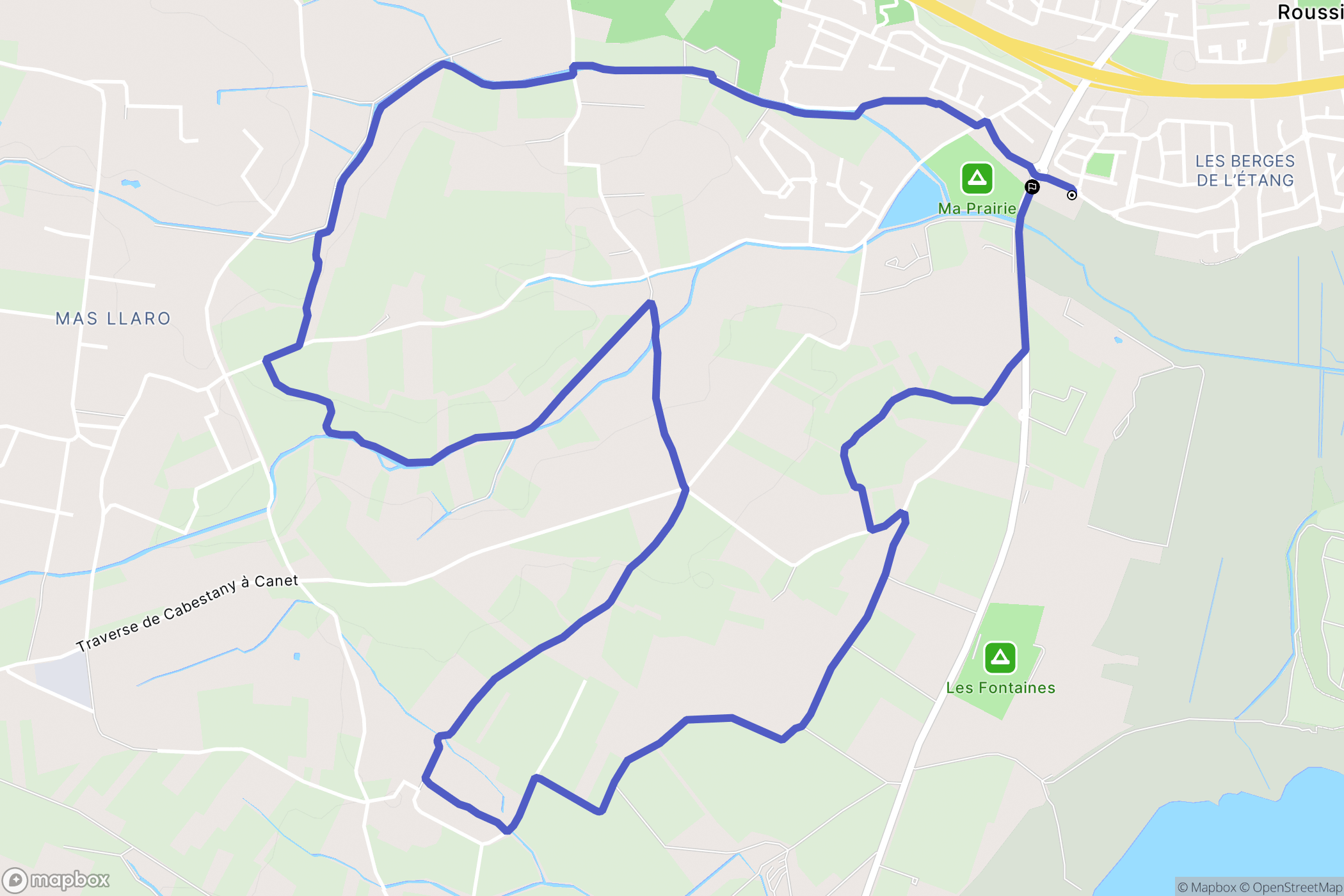 Canet-en-Roussillon : carte du parcours de randonnée - France