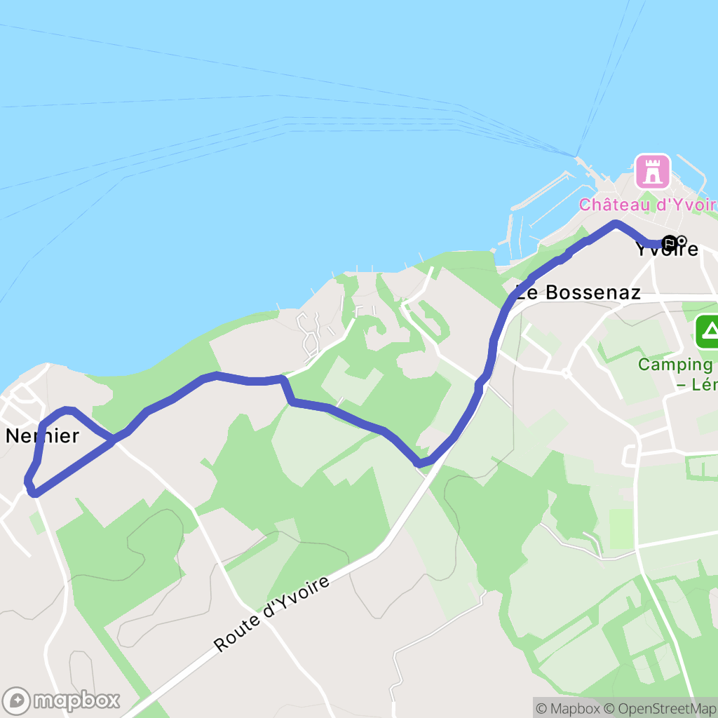 Yvoire : carte du parcours de randonnée - France