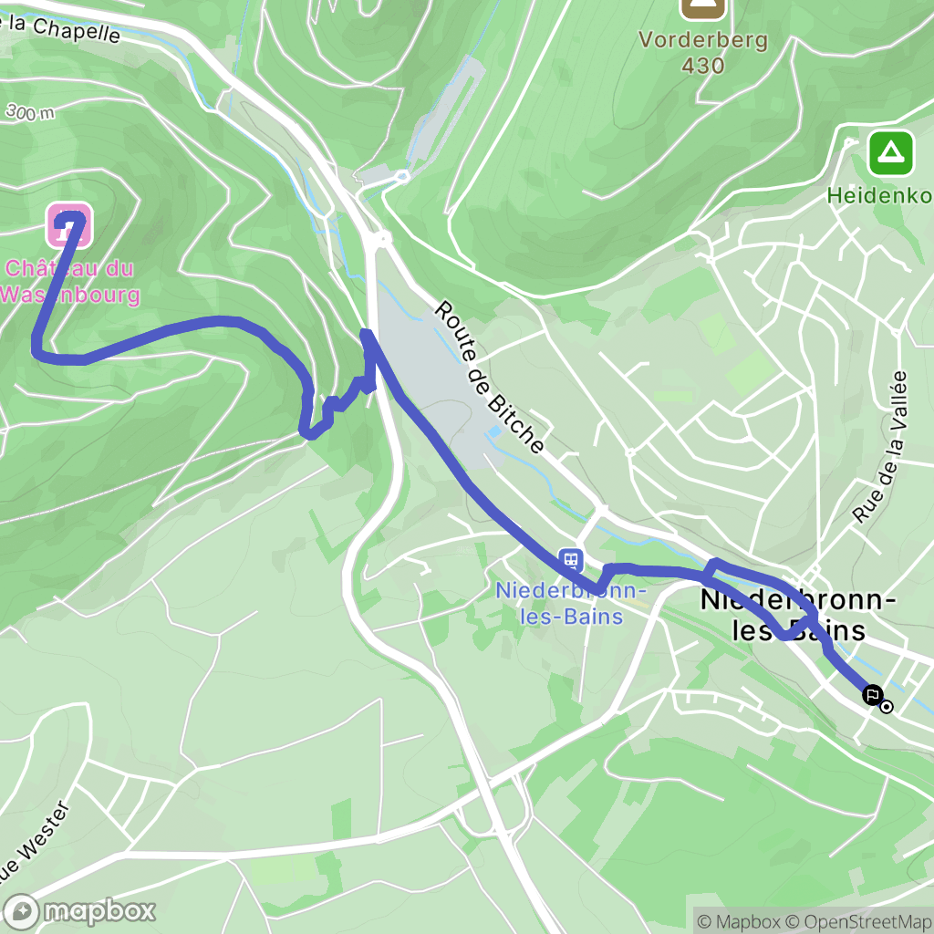 Niederbronn-les-Bains : carte du parcours de randonnée - France