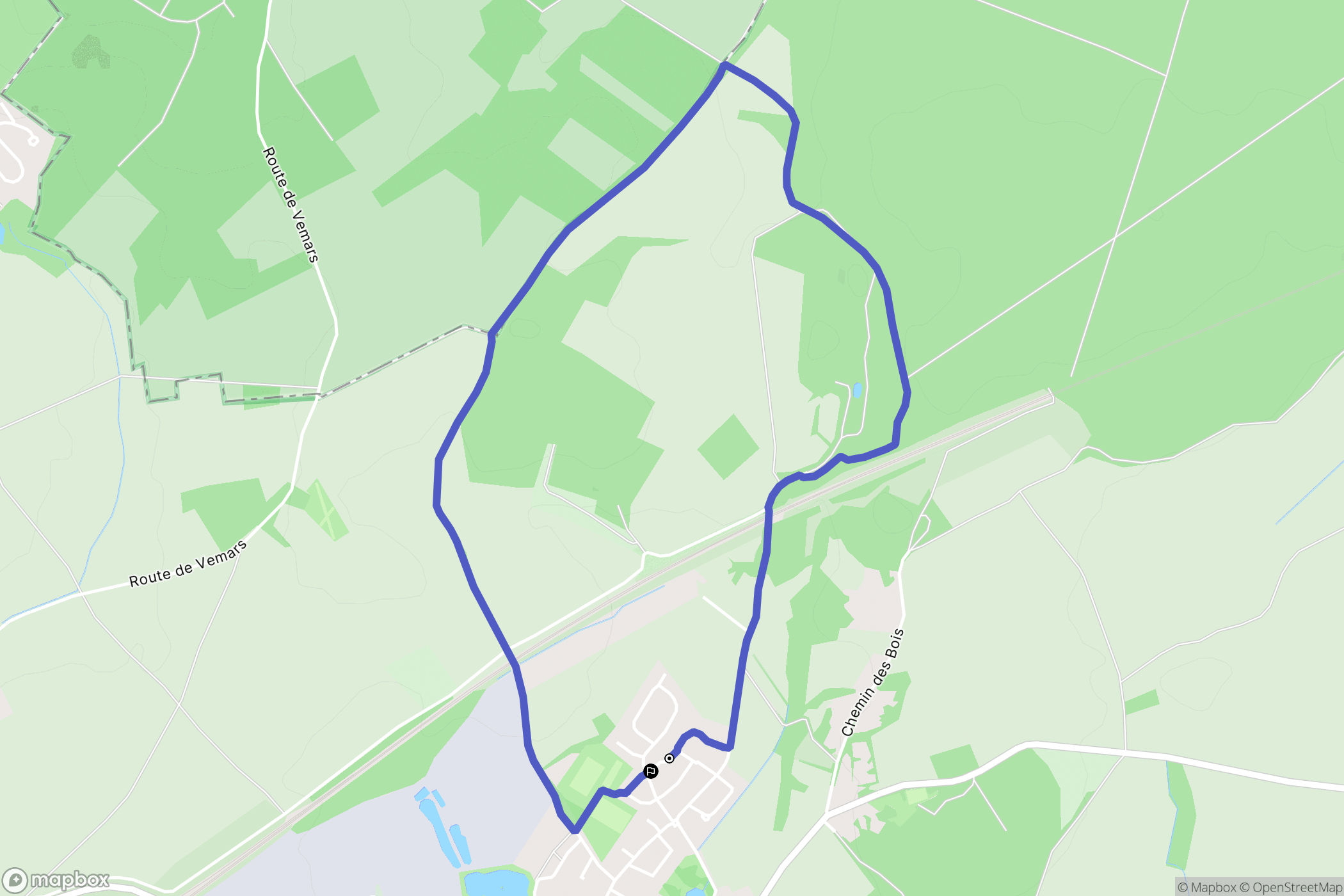 Moussy-le-Neuf : carte du parcours de randonnée - France