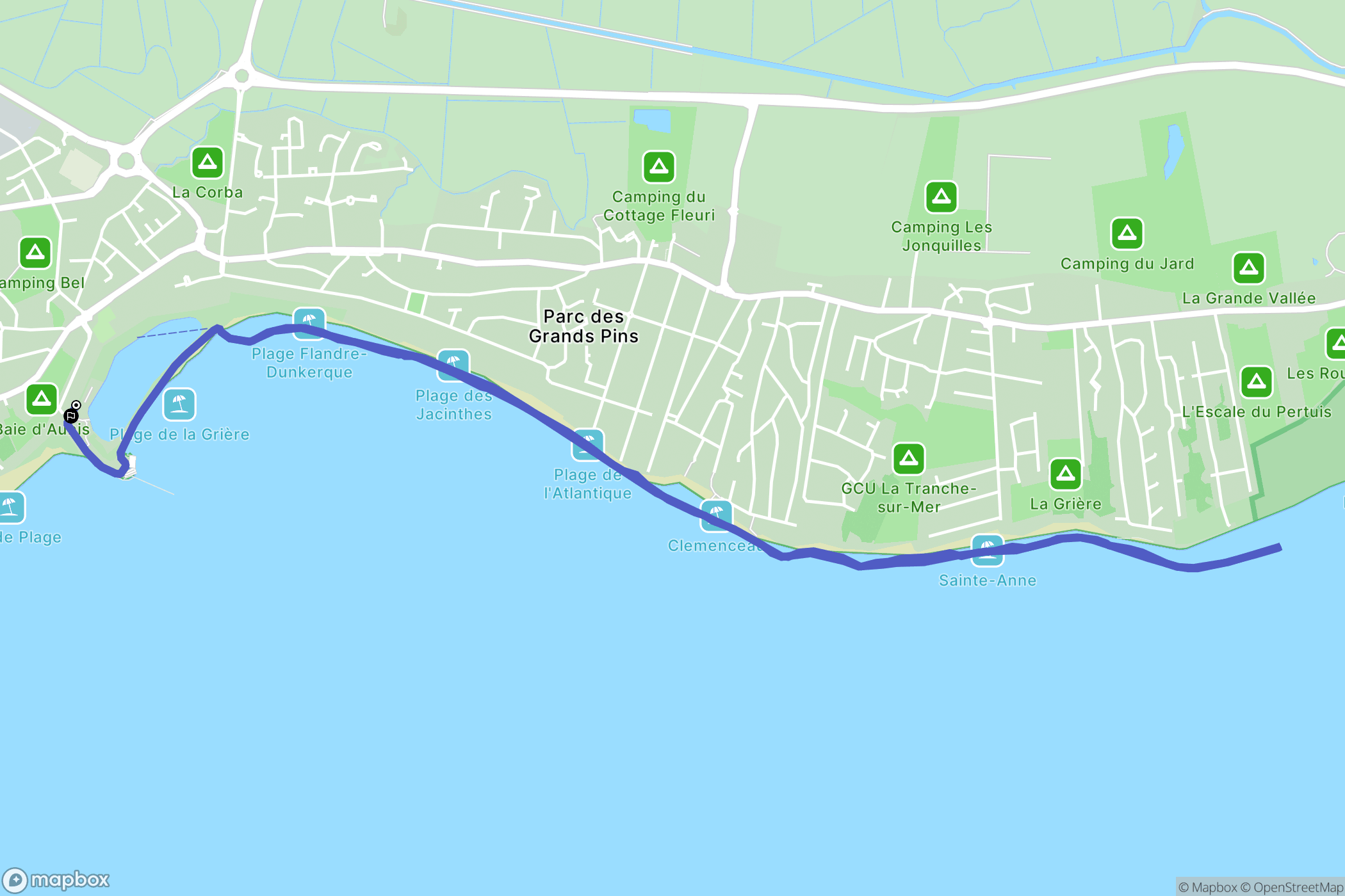 La Tranche-sur-Mer : carte du parcours de randonnée - France