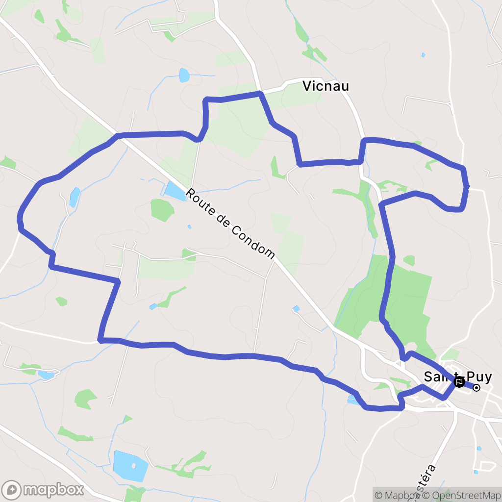 Saint-Puy : carte du parcours de randonnée - France