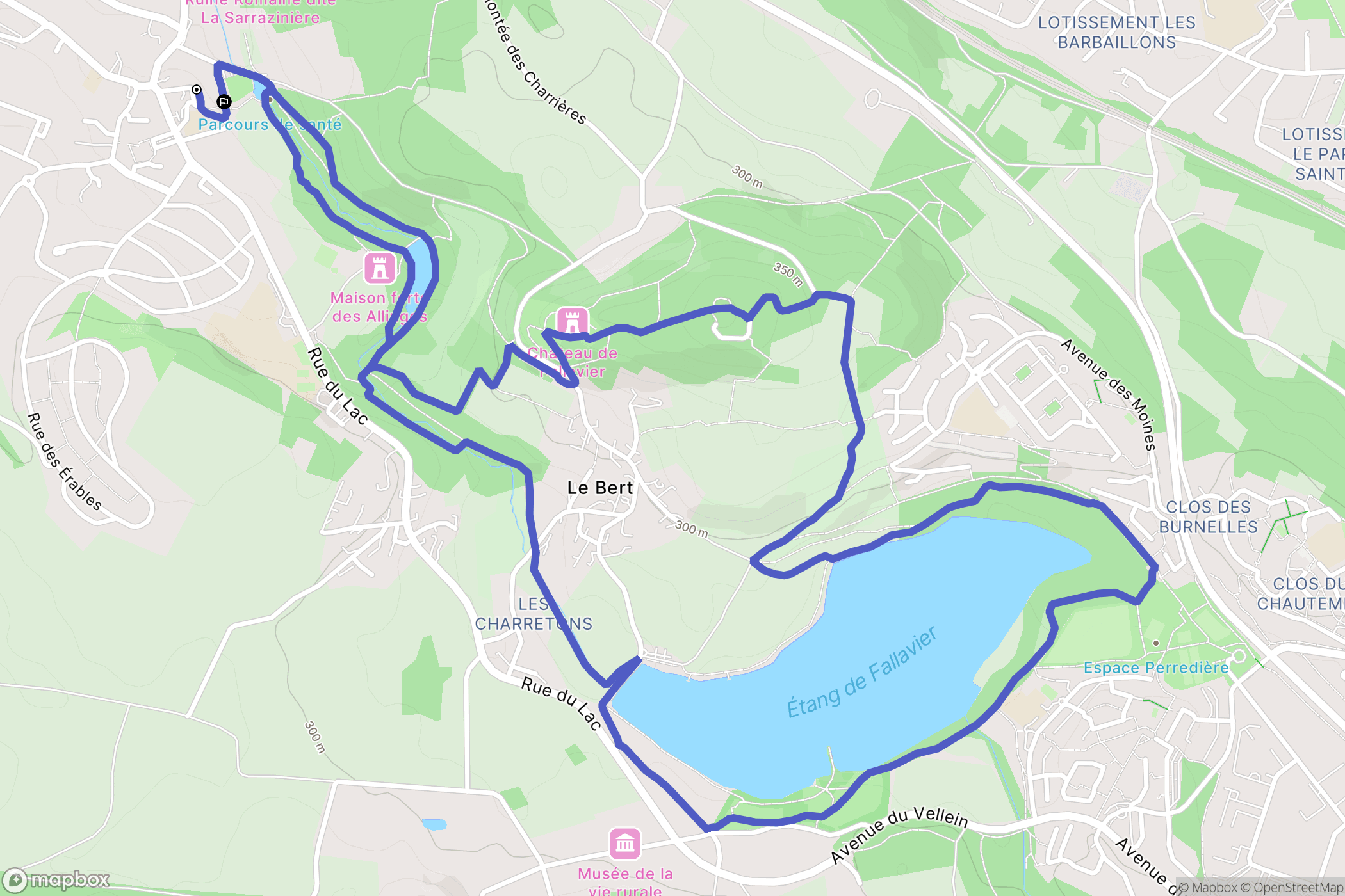 Saint-Quentin-Fallavier : carte du parcours de randonnée - France