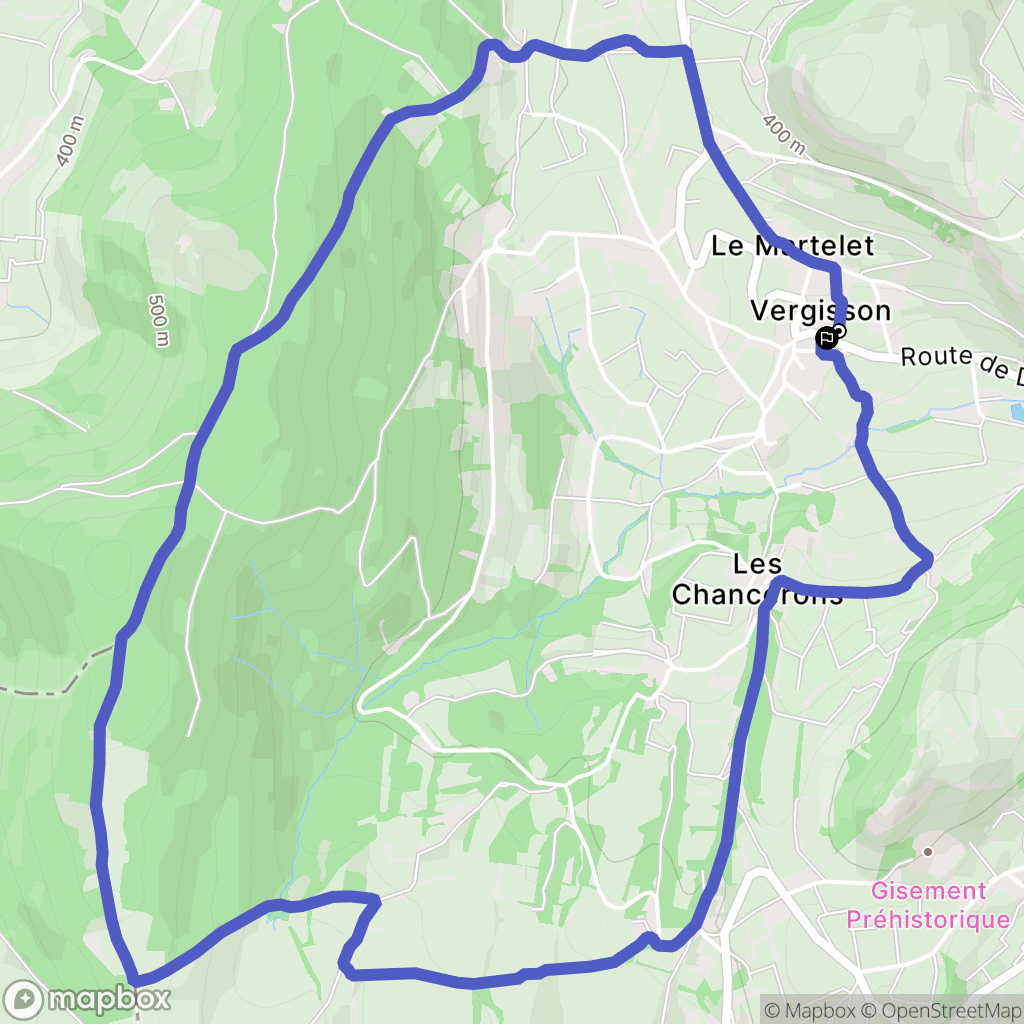 Vergisson : carte du parcours de randonnée - France