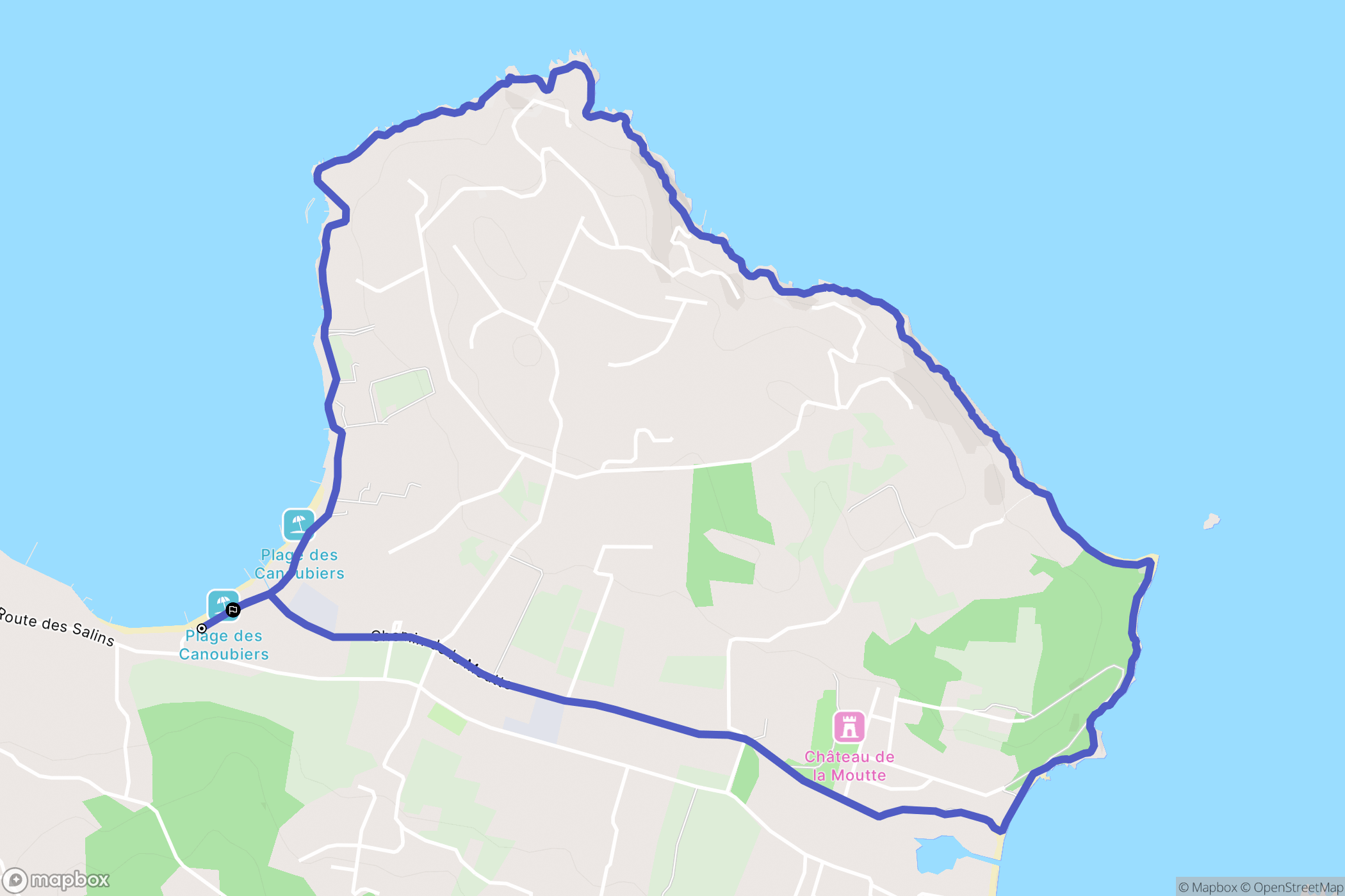 Saint-Tropez : carte du parcours de randonnée - France