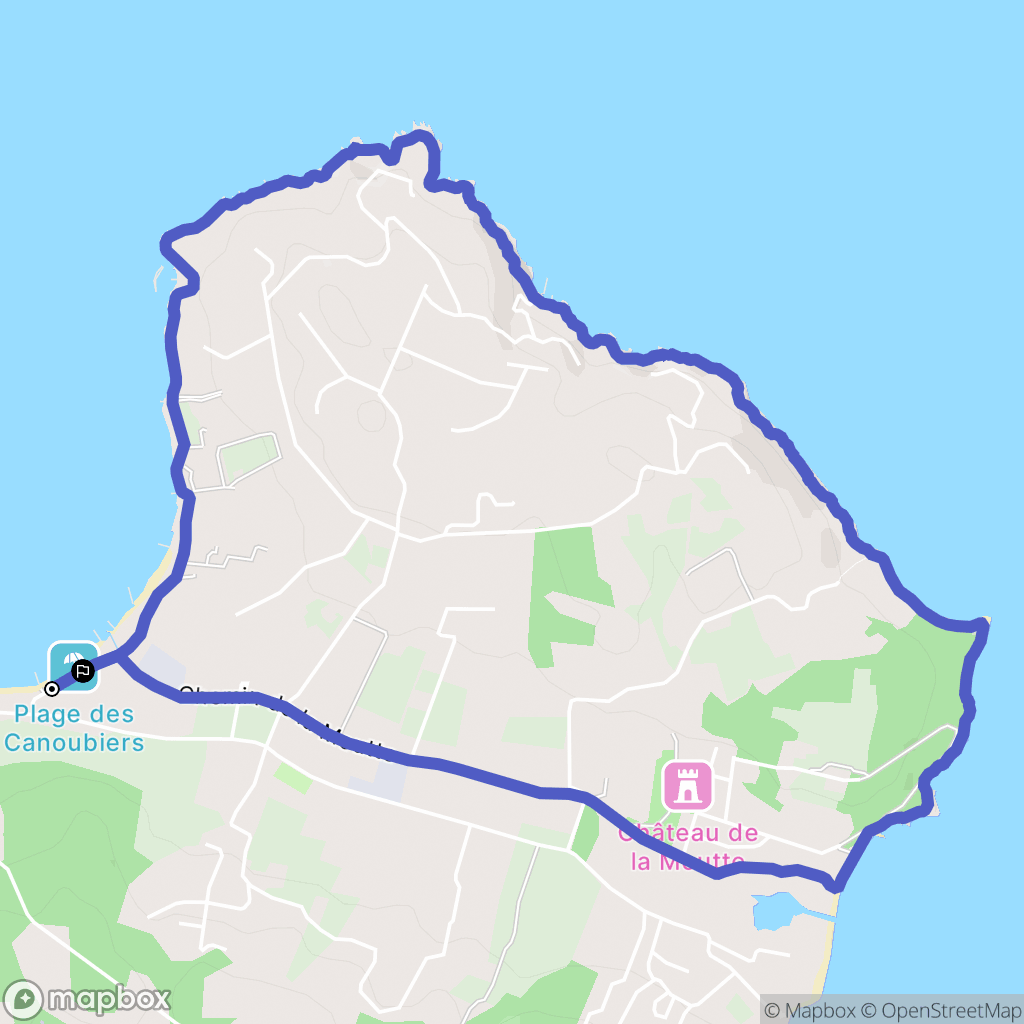 Saint-Tropez : carte du parcours de randonnée - France